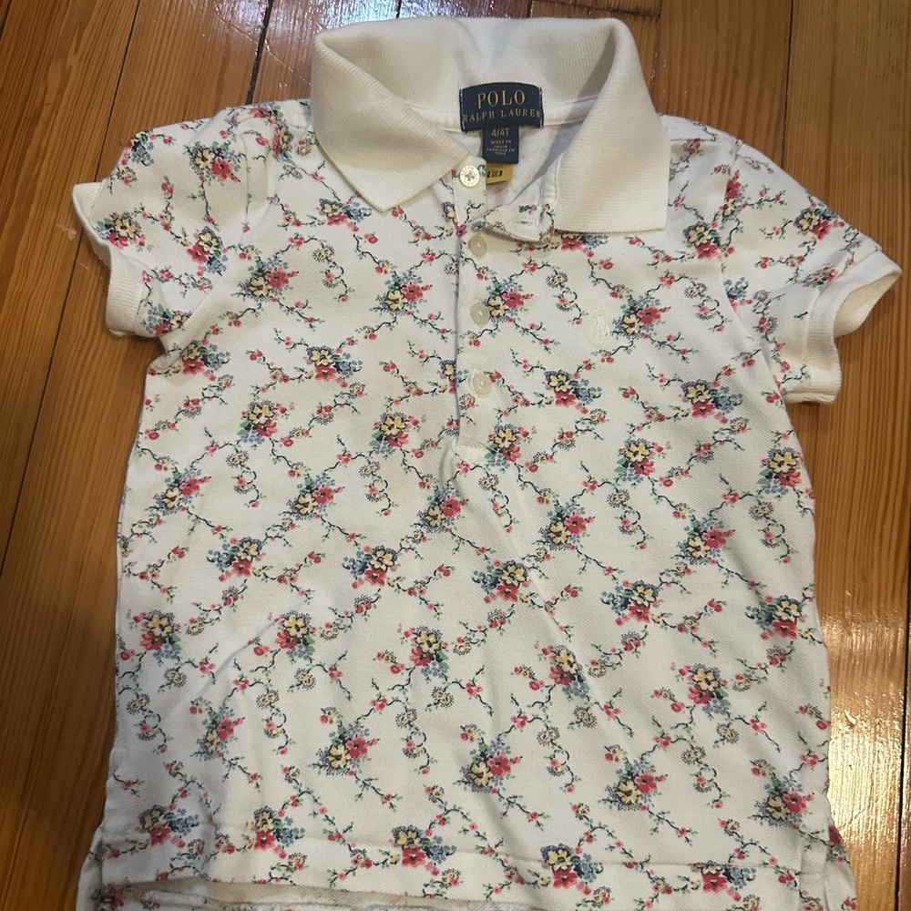 Polo by Ralph Lauren Kids' Floral Polo - White and Pink